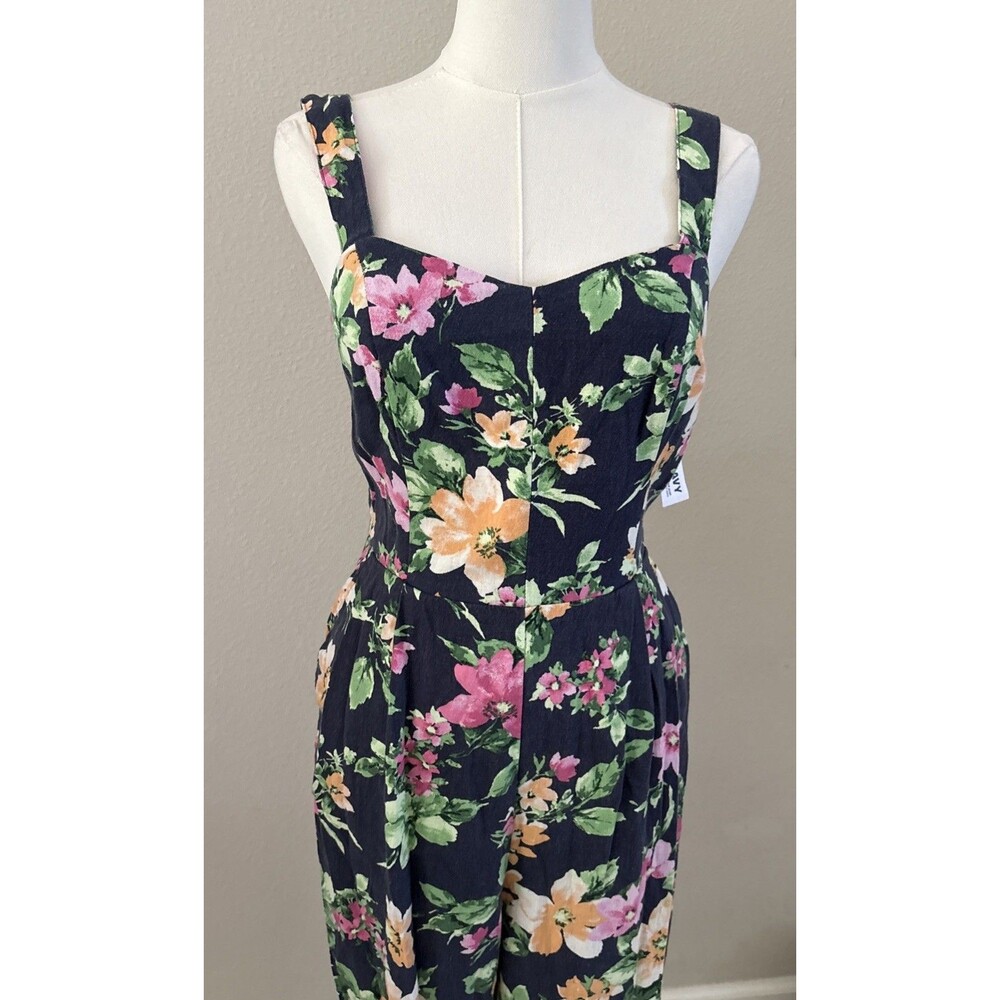 Old Navy Floral Wide Leg Jumpsuit Sleeveless Smocked Back Multicolor Size Small